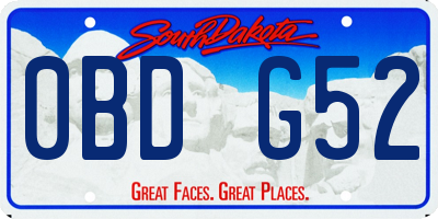 SD license plate 0BDG52