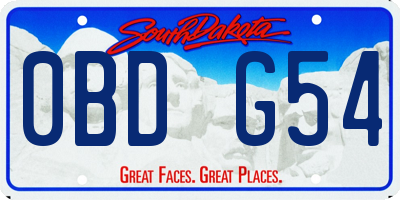 SD license plate 0BDG54