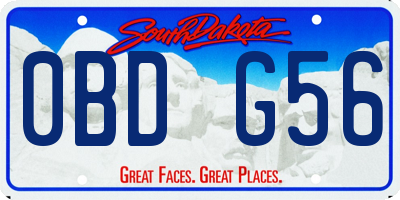 SD license plate 0BDG56