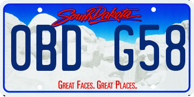 SD license plate 0BDG58