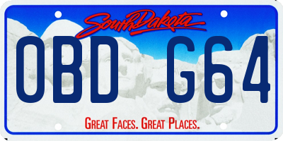 SD license plate 0BDG64