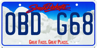 SD license plate 0BDG68