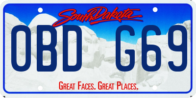 SD license plate 0BDG69