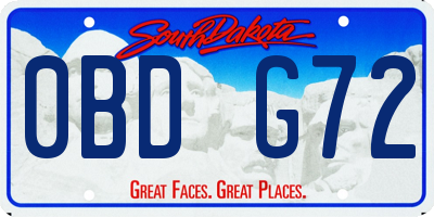 SD license plate 0BDG72