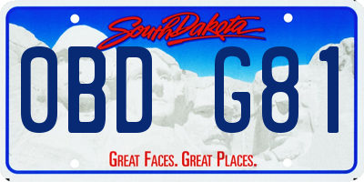 SD license plate 0BDG81