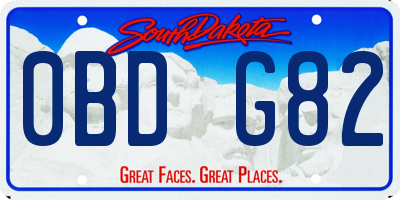 SD license plate 0BDG82