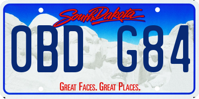 SD license plate 0BDG84