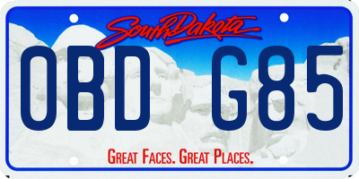 SD license plate 0BDG85