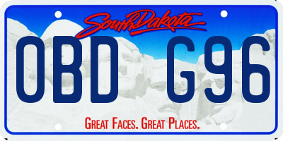 SD license plate 0BDG96