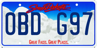 SD license plate 0BDG97