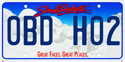 SD license plate 0BDH02