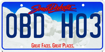 SD license plate 0BDH03