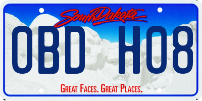 SD license plate 0BDH08