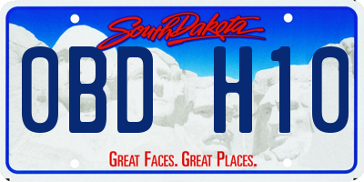 SD license plate 0BDH10