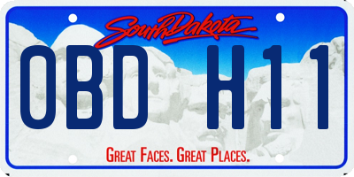 SD license plate 0BDH11