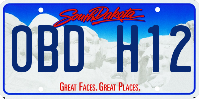 SD license plate 0BDH12