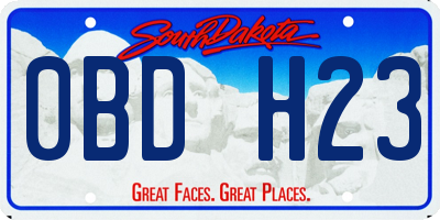 SD license plate 0BDH23