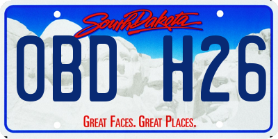 SD license plate 0BDH26