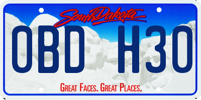SD license plate 0BDH30