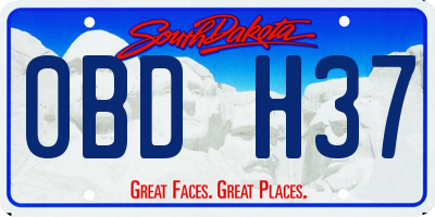 SD license plate 0BDH37