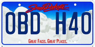 SD license plate 0BDH40