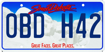 SD license plate 0BDH42