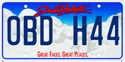 SD license plate 0BDH44