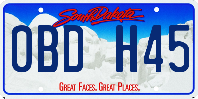 SD license plate 0BDH45