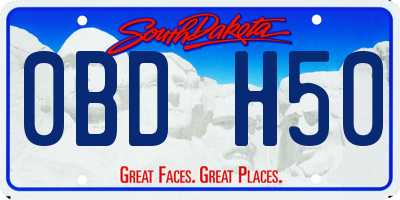 SD license plate 0BDH50
