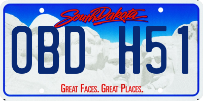 SD license plate 0BDH51
