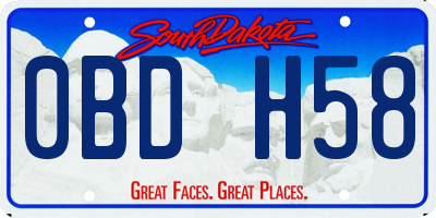 SD license plate 0BDH58