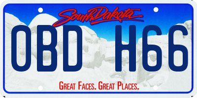 SD license plate 0BDH66