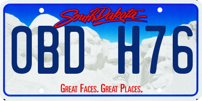SD license plate 0BDH76