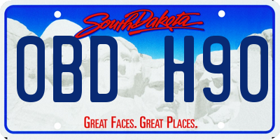 SD license plate 0BDH90