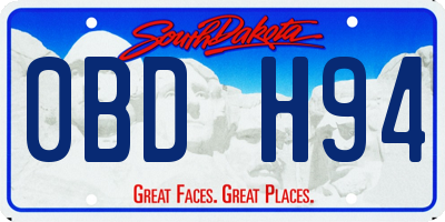 SD license plate 0BDH94