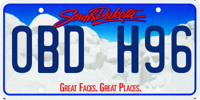 SD license plate 0BDH96