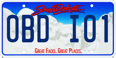 SD license plate 0BDI01