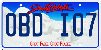 SD license plate 0BDI07