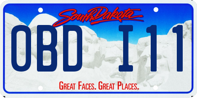 SD license plate 0BDI11