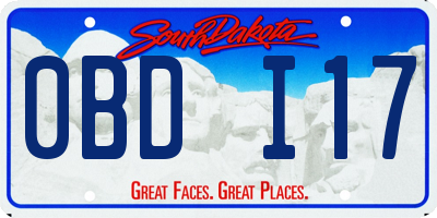 SD license plate 0BDI17