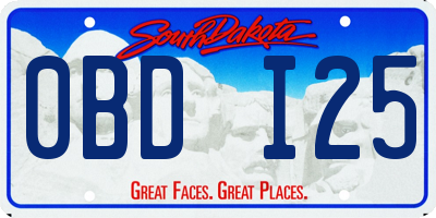SD license plate 0BDI25