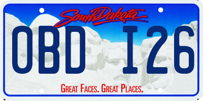 SD license plate 0BDI26
