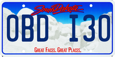 SD license plate 0BDI30