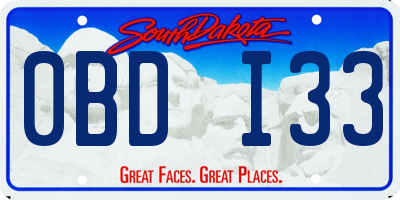 SD license plate 0BDI33