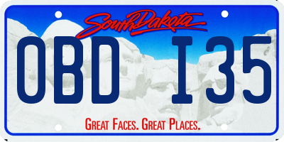 SD license plate 0BDI35