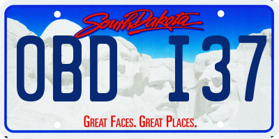 SD license plate 0BDI37