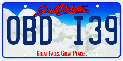 SD license plate 0BDI39