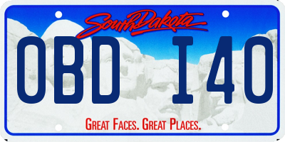 SD license plate 0BDI40