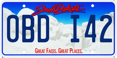 SD license plate 0BDI42