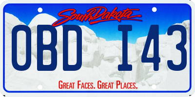 SD license plate 0BDI43